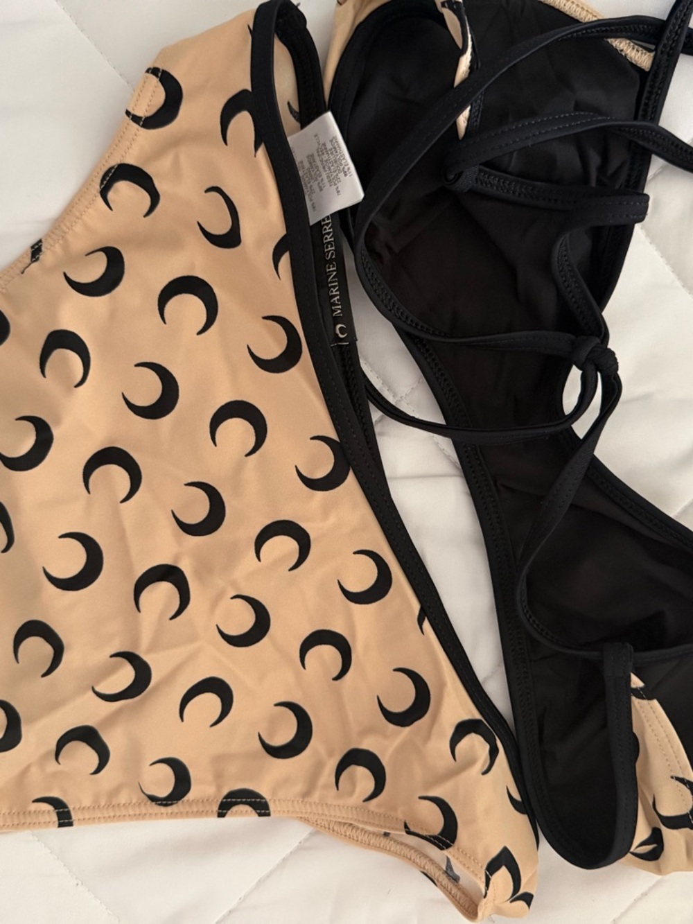 Marine Serre Beige and Black Crescent Moon Bikini Set - Picture 3 of 3